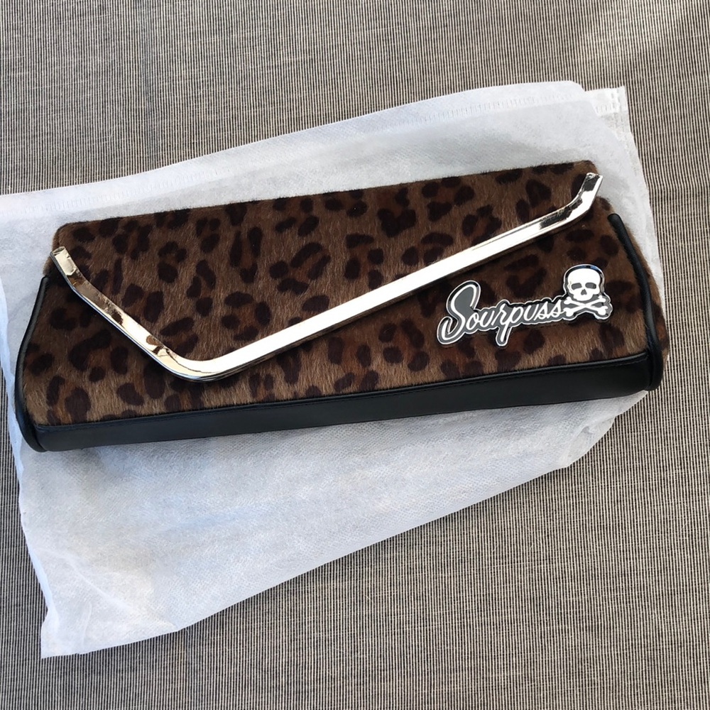Sourpuss, Women’s Faux Leopard print clutch